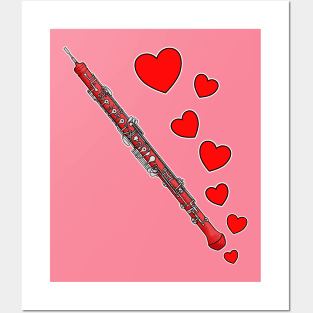 Valentines Day Oboe Player Oboist Anniversary Wedding Musician Posters and Art